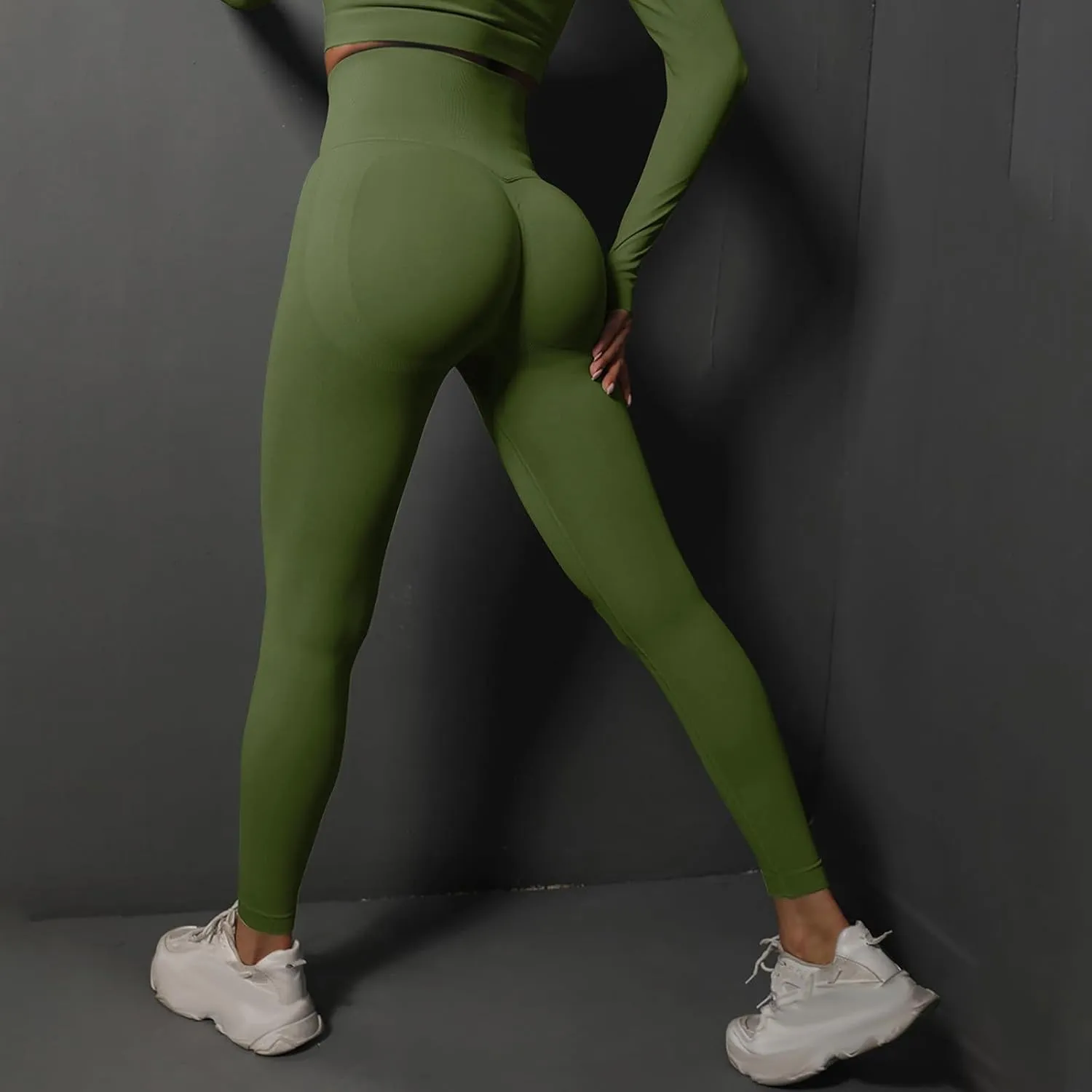 Women's Compression Workout Lounge Pants High Waisted Yoga Leggings Scrunch Butt Stretchy Tights Skinny Athletic Trousers
