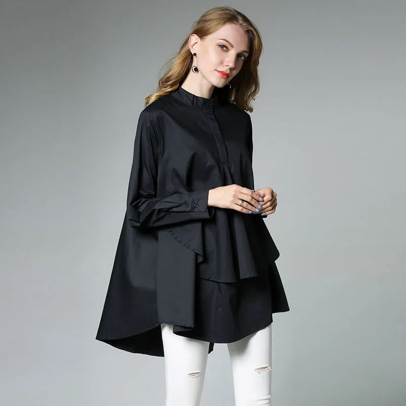 Women's Cotton Long-Sleeve Loose Shirt