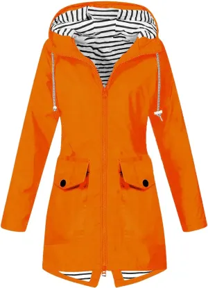 Womens Fashion Casaul Rain Jacket With Hood Lightweight Long Sleeve Windbreaker Zip Up Lightweight Hooded Jacket