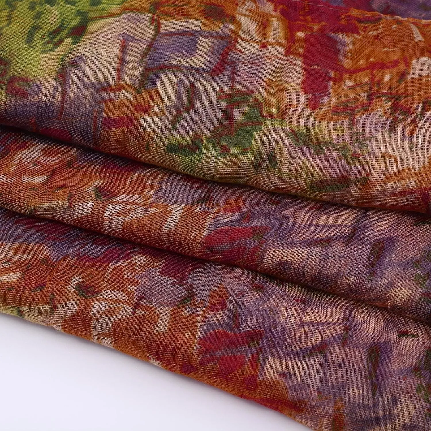Womens Floral Print Chiffon Scarf Fashion Scarves Lightweight Sun Sunscreen Proof Silk Blend Lightweight Beach Scarfs