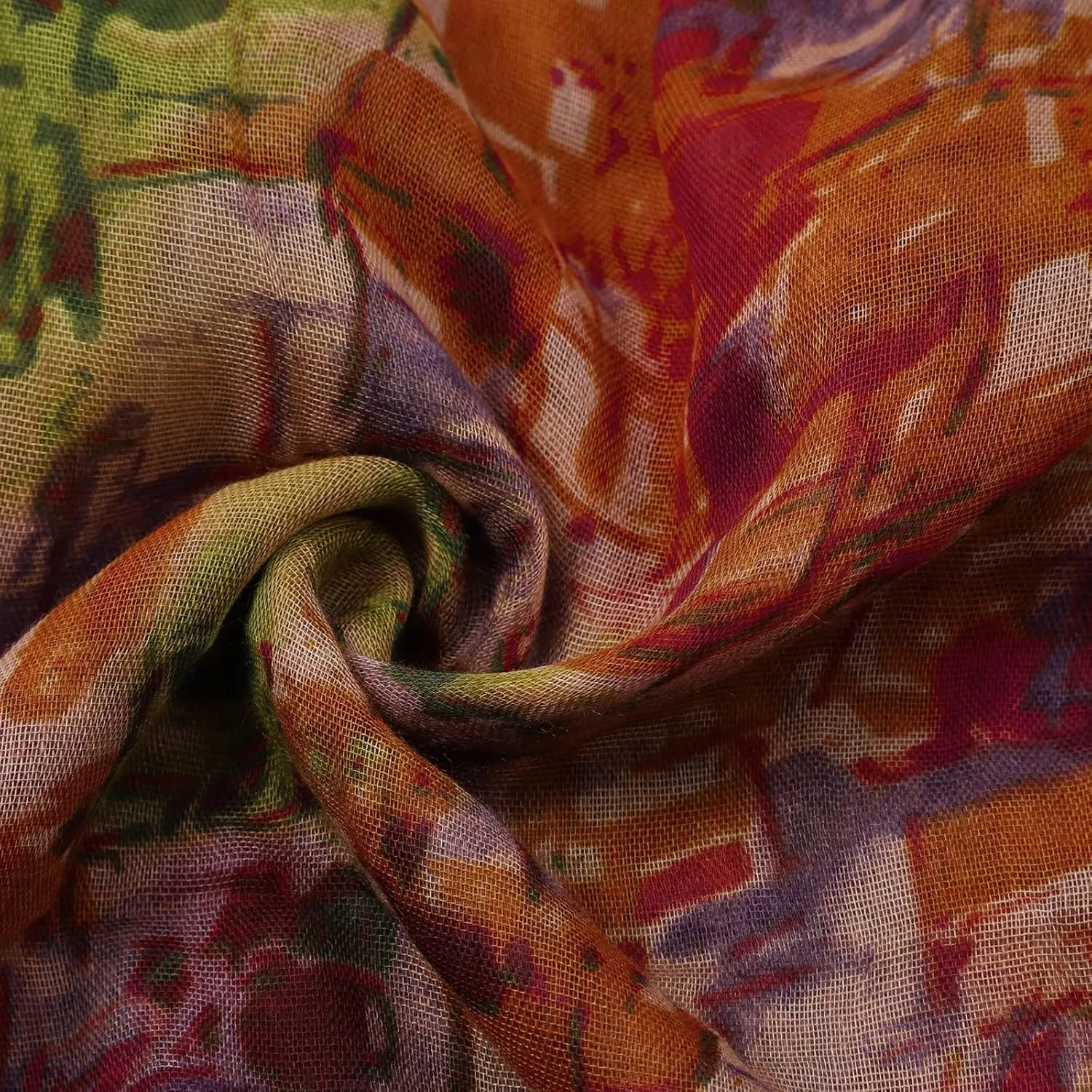Womens Floral Print Chiffon Scarf Fashion Scarves Lightweight Sun Sunscreen Proof Silk Blend Lightweight Beach Scarfs