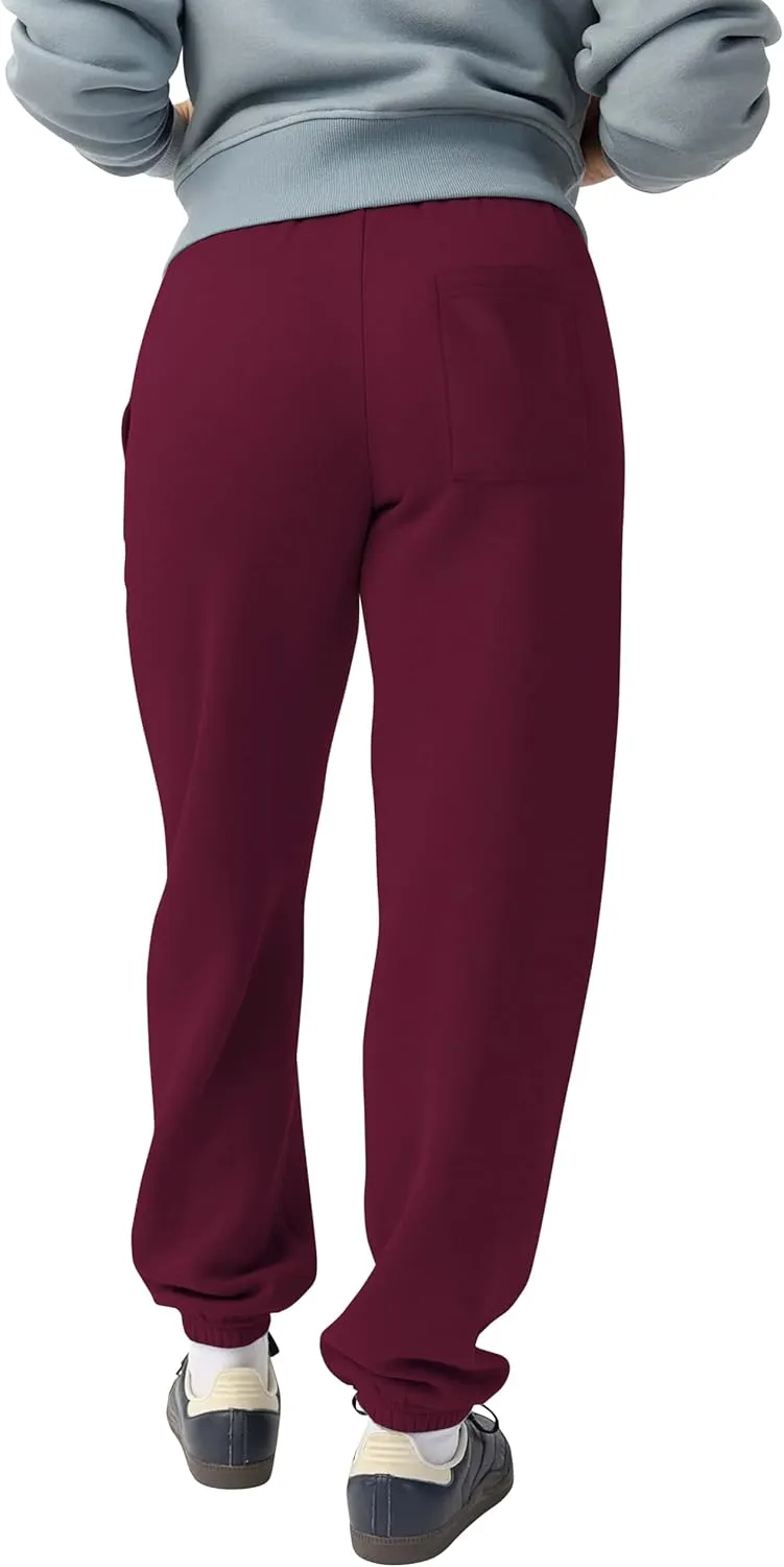 Womens Heavyweight Sweatpants with Pocket Comfort Fit Lounge Relaxed Gym Fleece Jogger Pants S-5XL