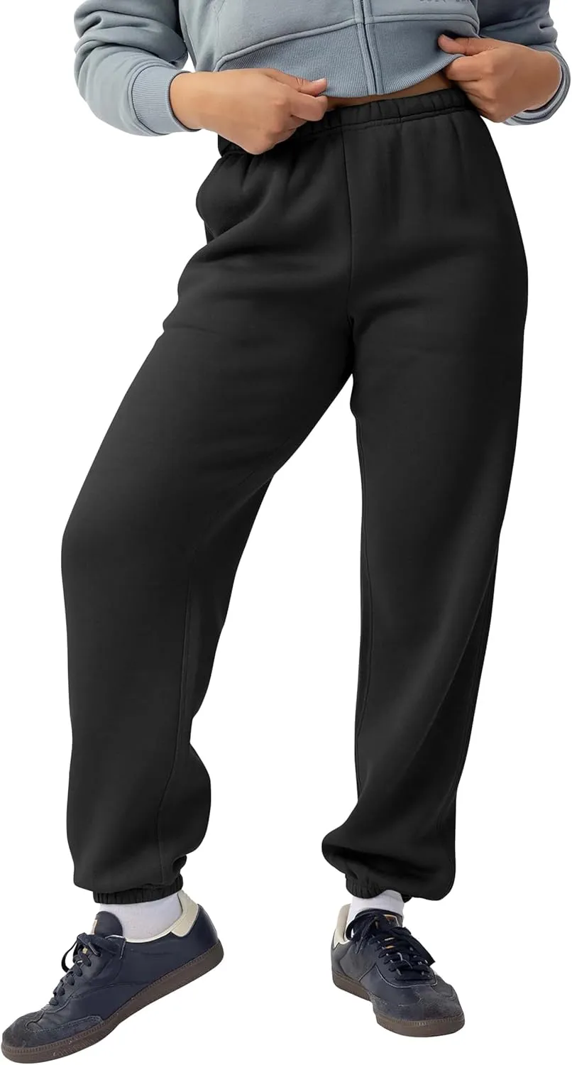 Womens Heavyweight Sweatpants with Pocket Comfort Fit Lounge Relaxed Gym Fleece Jogger Pants S-5XL