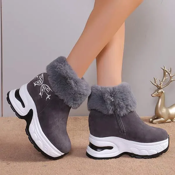 Women's Hidden Wedge Suede Short Boots 96979727C