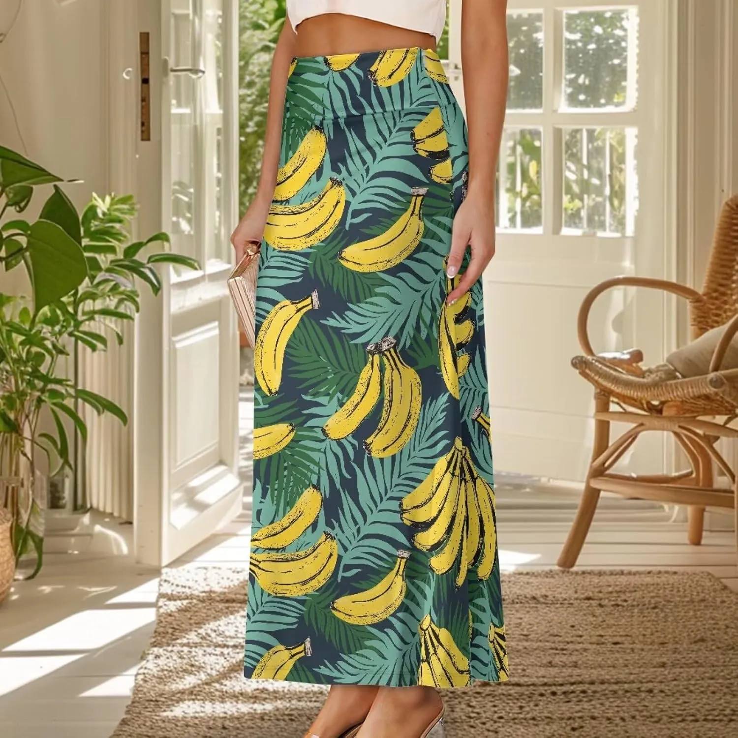Women's High Waist Slim Dress Printed Skirt for Women Midi Length High Waist Length Bodycon Skirt S-2XL