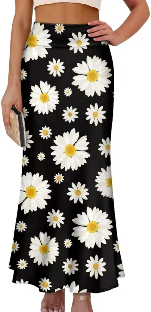 Women's High Waist Slim Dress Printed Skirt for Women Midi Length High Waist Length Bodycon Skirt S-2XL