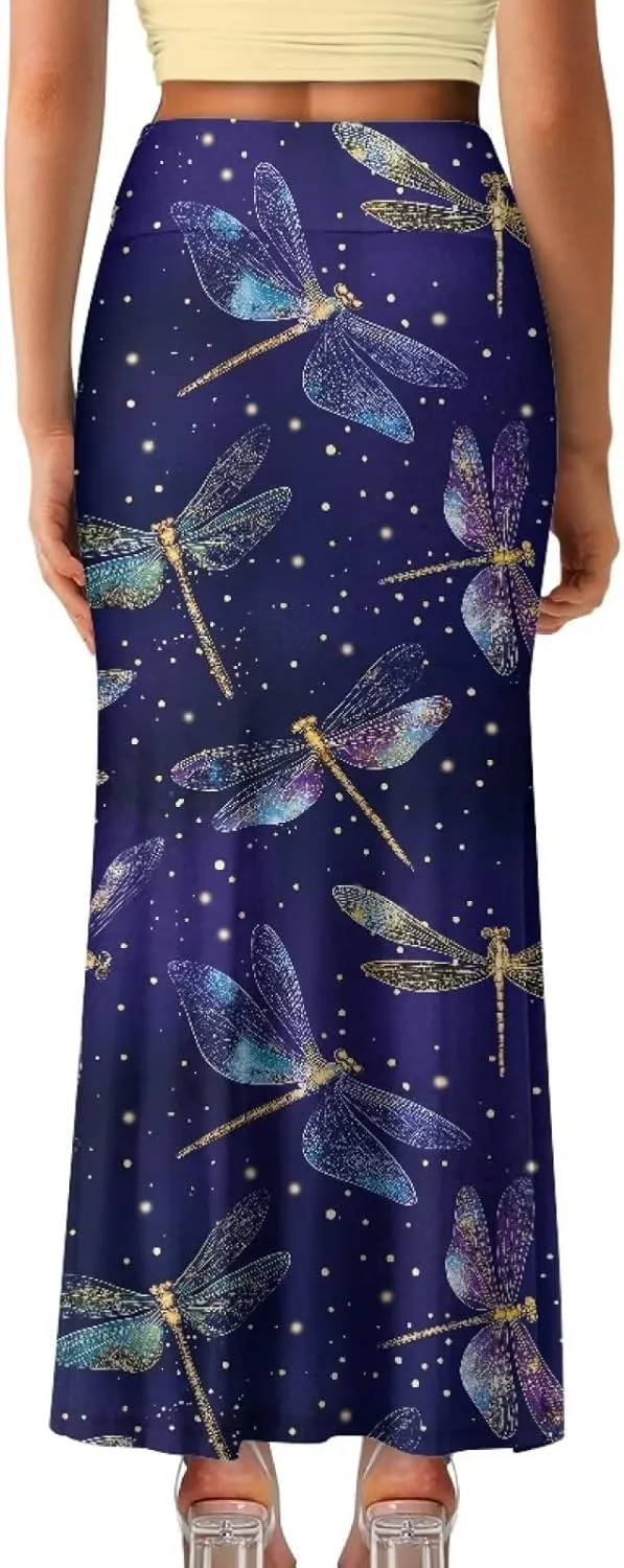 Women's High Waist Slim Dress Printed Skirt for Women Midi Length High Waist Length Bodycon Skirt S-2XL