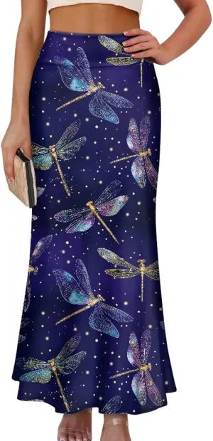 Women's High Waist Slim Dress Printed Skirt for Women Midi Length High Waist Length Bodycon Skirt S-2XL