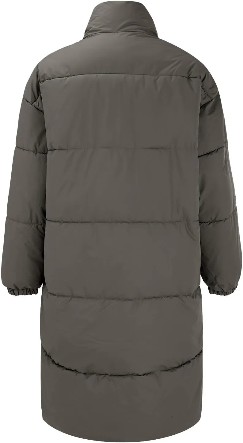 Womens Lightweight Puffer Jacket Shearling Womens Puffer Collar Long Sleeve Lightweight Outfit Basic Loose Fit Coat