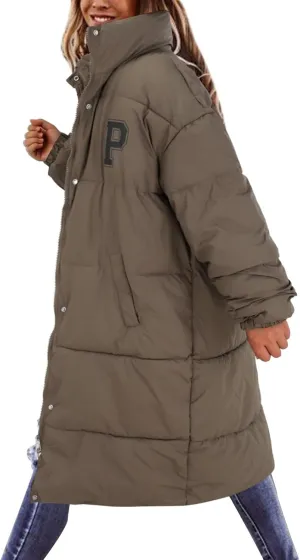 Womens Lightweight Puffer Jacket Shearling Womens Puffer Collar Long Sleeve Lightweight Outfit Basic Loose Fit Coat