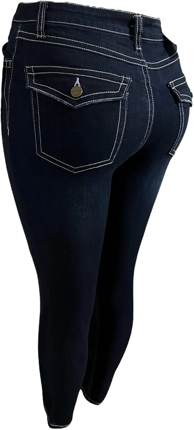 Women's Mid Rise Skinny Jeans, Comfort Fit, Denim