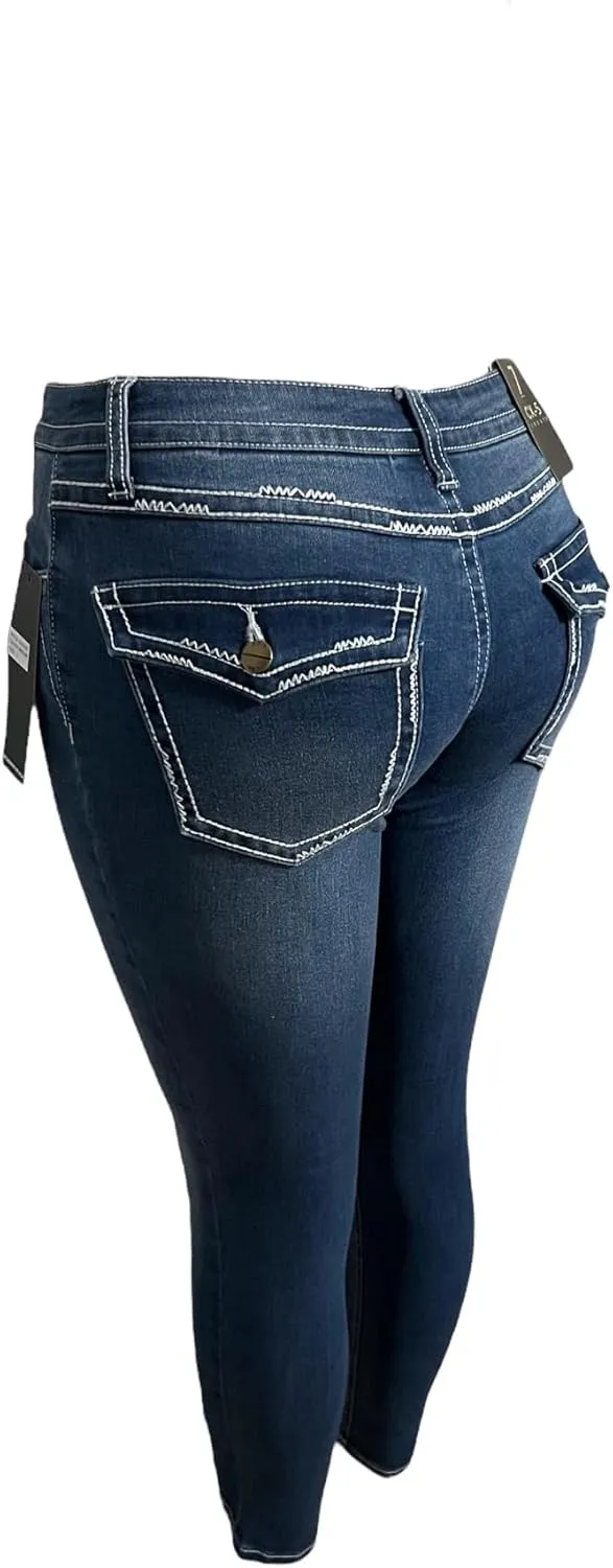 Women's Mid Rise Skinny Jeans, Comfort Fit, Denim