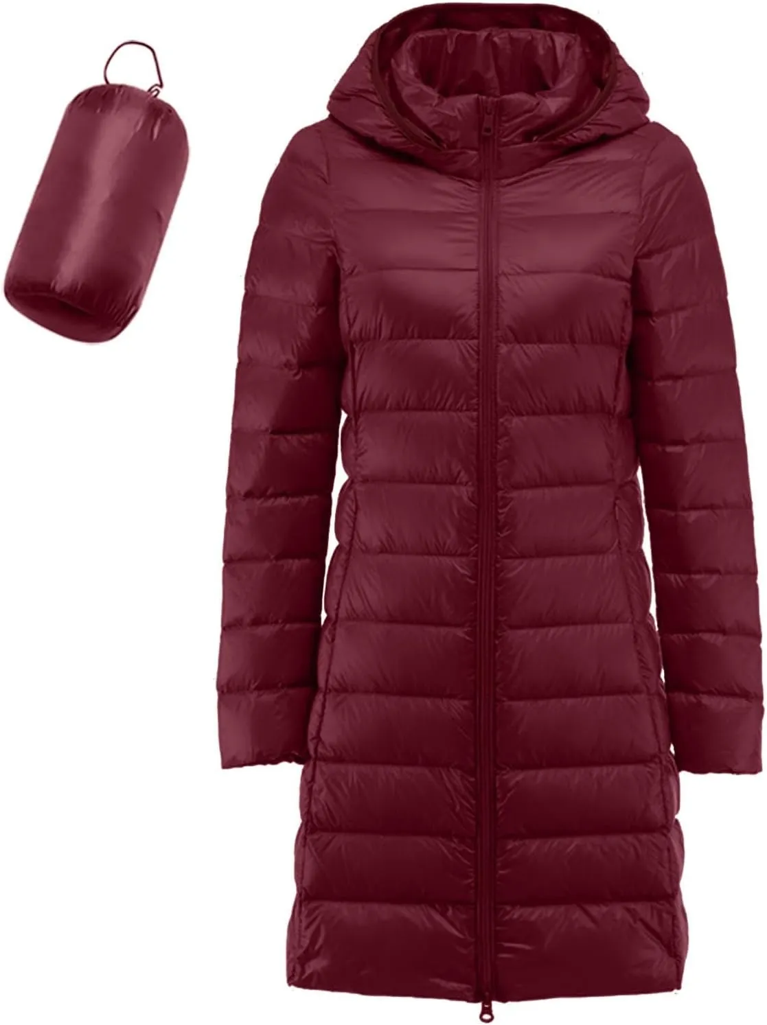 Women's Packable Lightweight Puffer Jacket Hooded Windproof Winter Coat Lightweight Winter Warm Long Quilted Puffer Coat