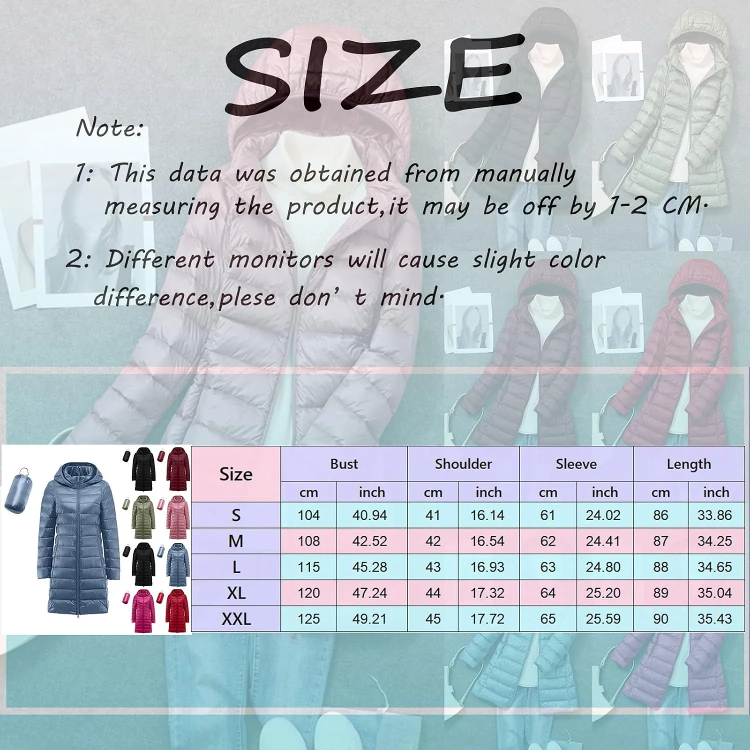 Women's Packable Lightweight Puffer Jacket Hooded Windproof Winter Coat Lightweight Winter Warm Long Quilted Puffer Coat