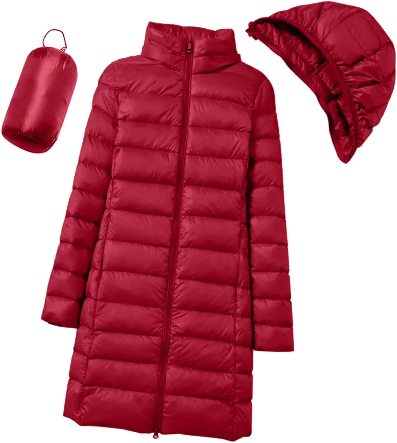 Women's Packable Lightweight Puffer Jacket Hooded Windproof Winter Coat Lightweight Winter Warm Long Quilted Puffer Coat