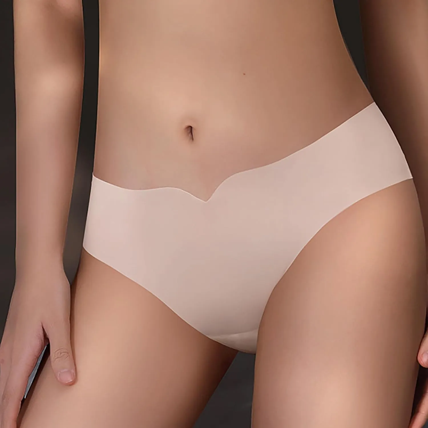 Womens Seamless Silky Panties Soft Elastic Breathable Comfy Ice Silk Underpants Invisible Hipster Stretchy Briefs