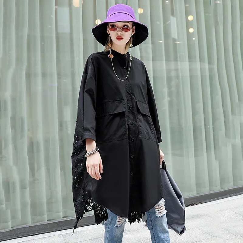 Women's Spring/Summer Lace Shirt With Long Sleeves