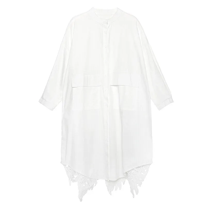Women's Spring/Summer Lace Shirt With Long Sleeves