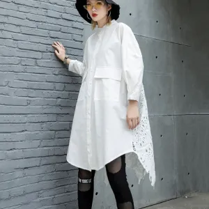 Women's Spring/Summer Lace Shirt With Long Sleeves