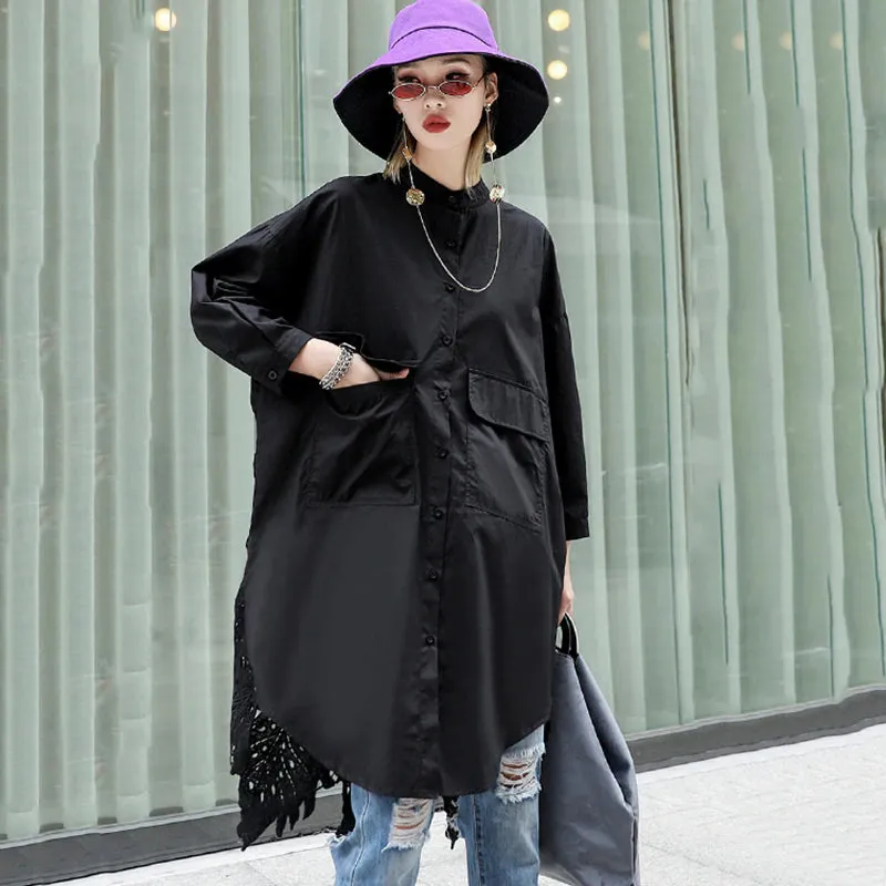 Women's Spring/Summer Lace Shirt With Long Sleeves