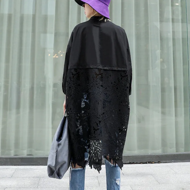Women's Spring/Summer Lace Shirt With Long Sleeves