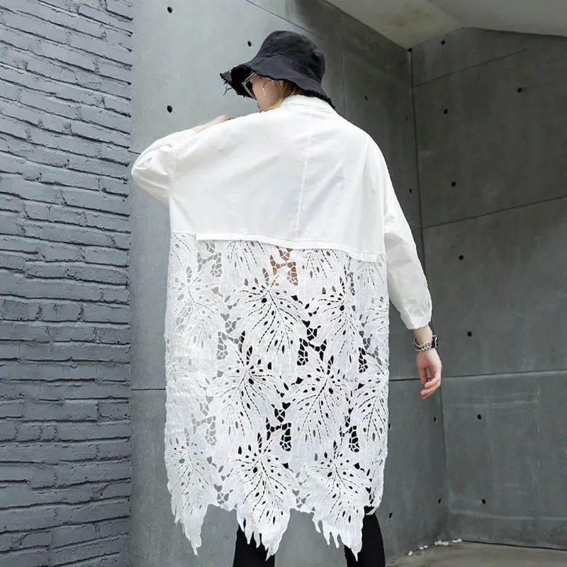Women's Spring/Summer Lace Shirt With Long Sleeves
