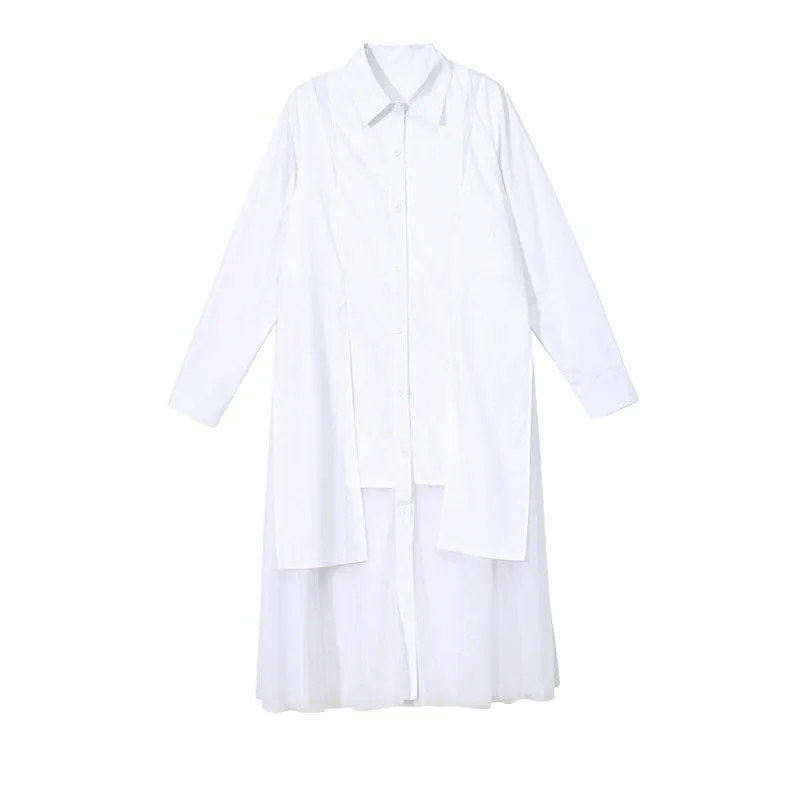 Women's Spring/Summer Long-Sleeved Mesh Loose Shirt