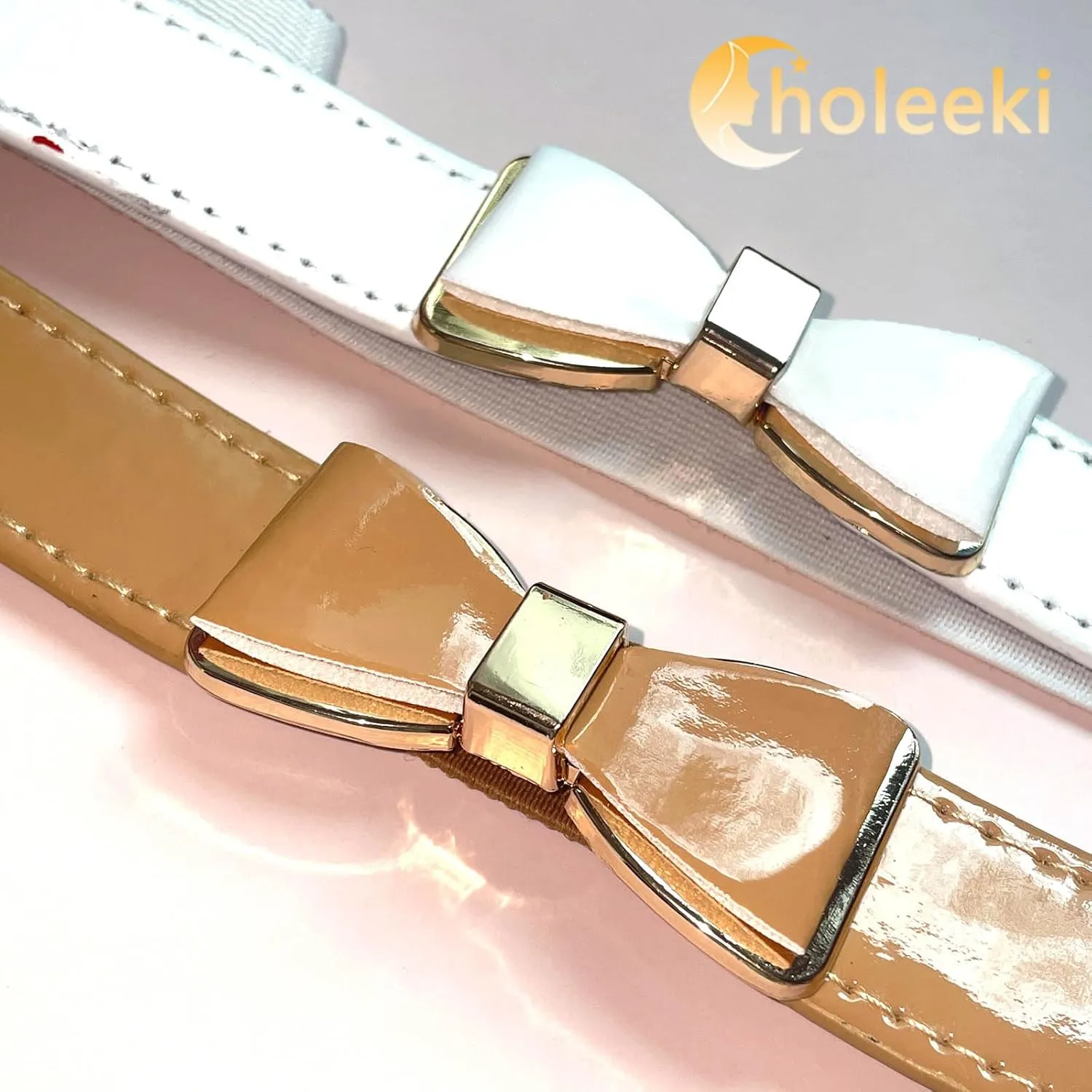 Women's Stretchy Thin Bow Belt Elastic Skinny Waist Belts
