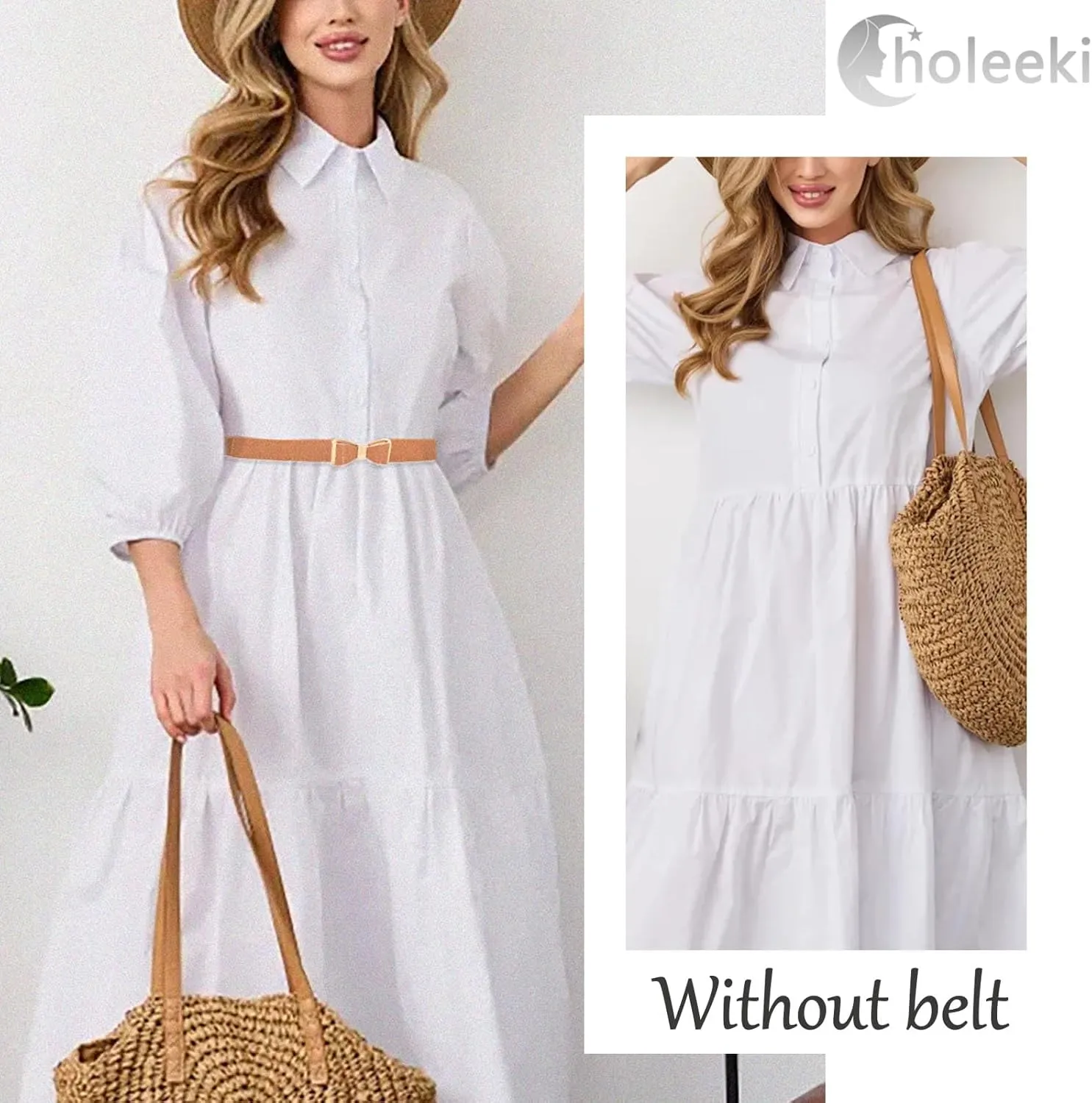 Women's Stretchy Thin Bow Belt Elastic Skinny Waist Belts