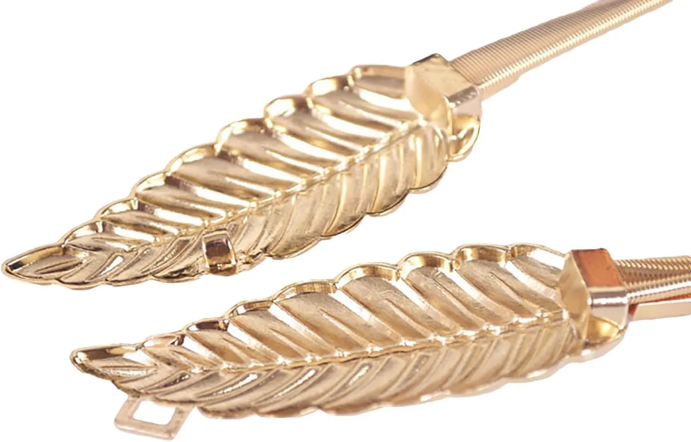Women's Stylish Metal Leaf Stretchy Elastic Belts Dress Belt