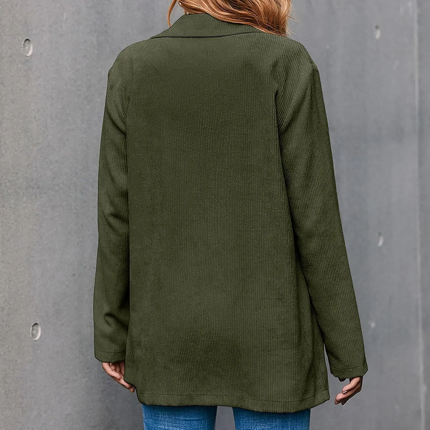 Women's Summer Blazer Button Long Sleeve Pocket Lapel Casual Business Elegant Comfort Fit Fashion Lightweight