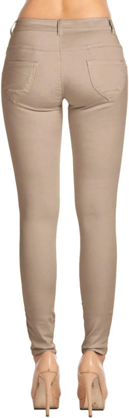 Women's Super Stretch Flexible Fit 5 Pocket Mid Rise Bermuda Pants