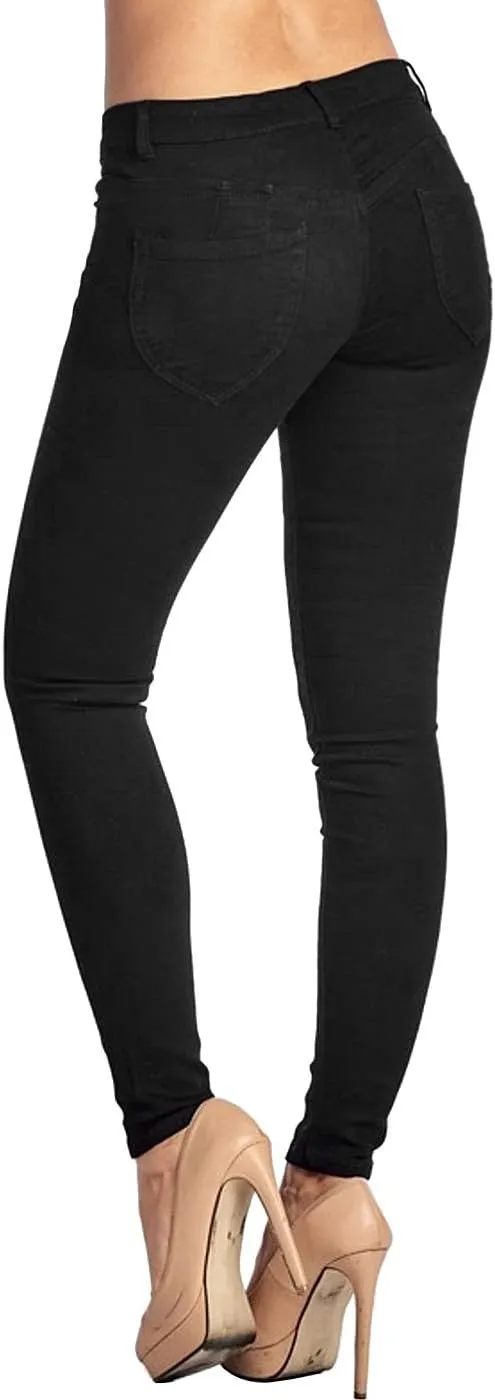 Women's Super Stretch Flexible Fit 5 Pocket Mid Rise Bermuda Pants