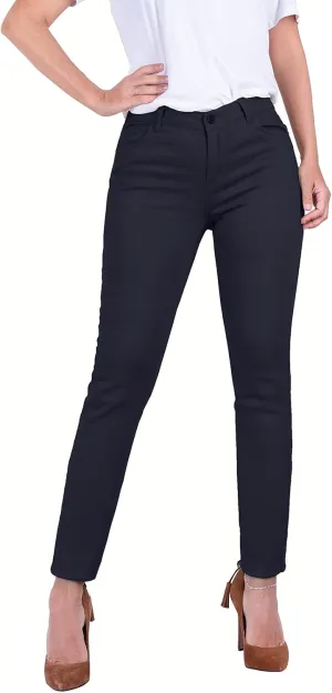 Women's Super Stretch Flexible Fit 5 Pocket Mid Rise Bermuda Pants