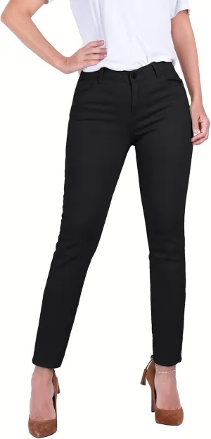 Women's Super Stretch Flexible Fit 5 Pocket Mid Rise Bermuda Pants
