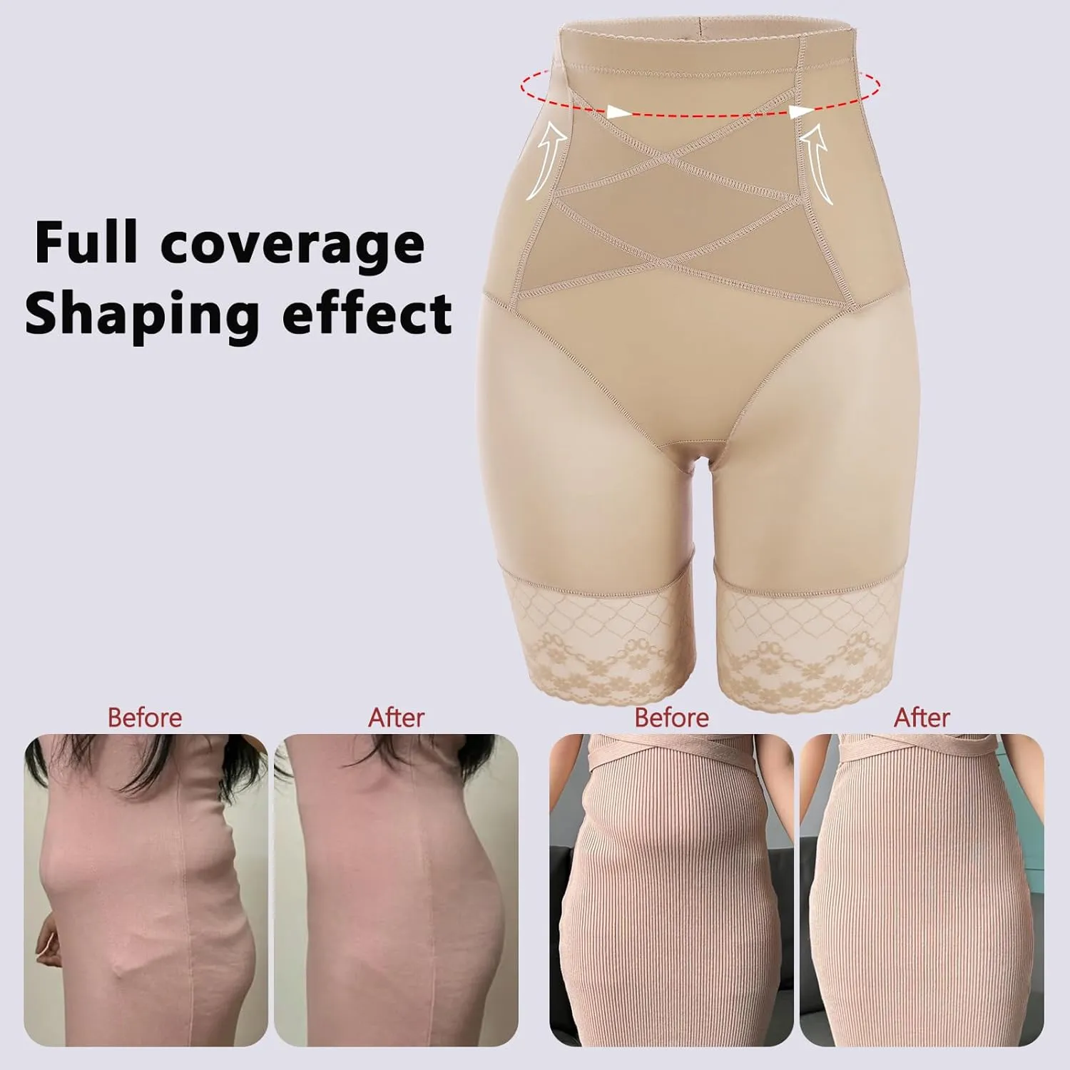 Women's Tummy Control High Waisted Panties Thigh Slimming Shorts Comfort Fit Body Shaper Shapewear Underwear