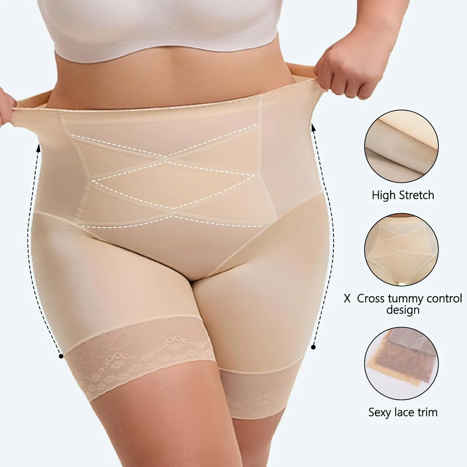 Women's Tummy Control High Waisted Panties Thigh Slimming Shorts Comfort Fit Body Shaper Shapewear Underwear