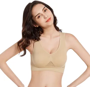 Womens Underwear and Bras No Underwire Wireless Bra Daisy Bras Lined T Shirt Bra Lace Gym Sports Bras Older Women