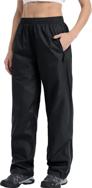 Women's Waterproof, Reflective Windproof Rain Pants - Golf, Motorcycle, Hiking, Outdoor