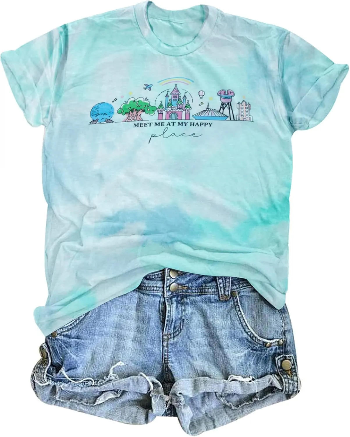 Womens World Traveler Shirt Magic Kingdom Graphic Tshirt Matching Trip T-Shirt Girl Vacation Hodilay Short Sleeve Top