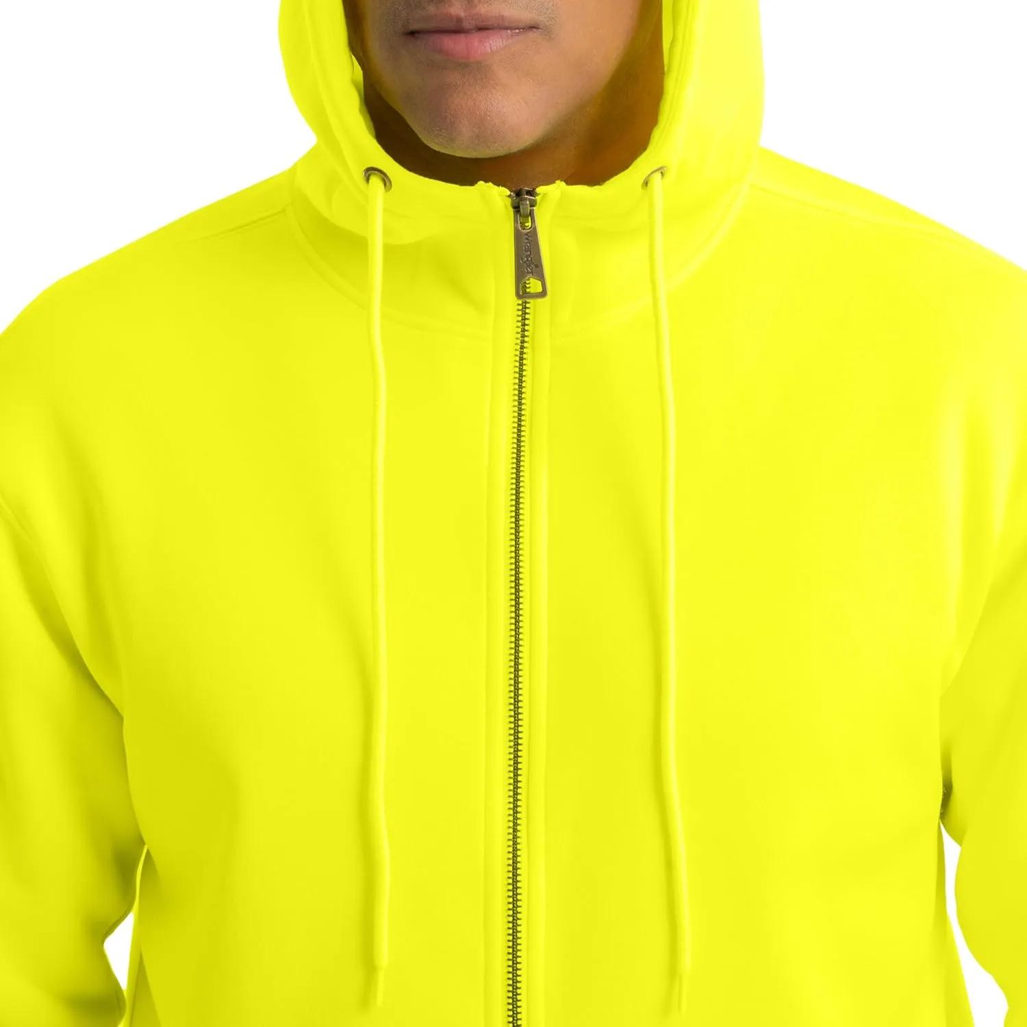 Wrangler Men's Durable Performance Fleece Hi-viz Full Zip Hoodie