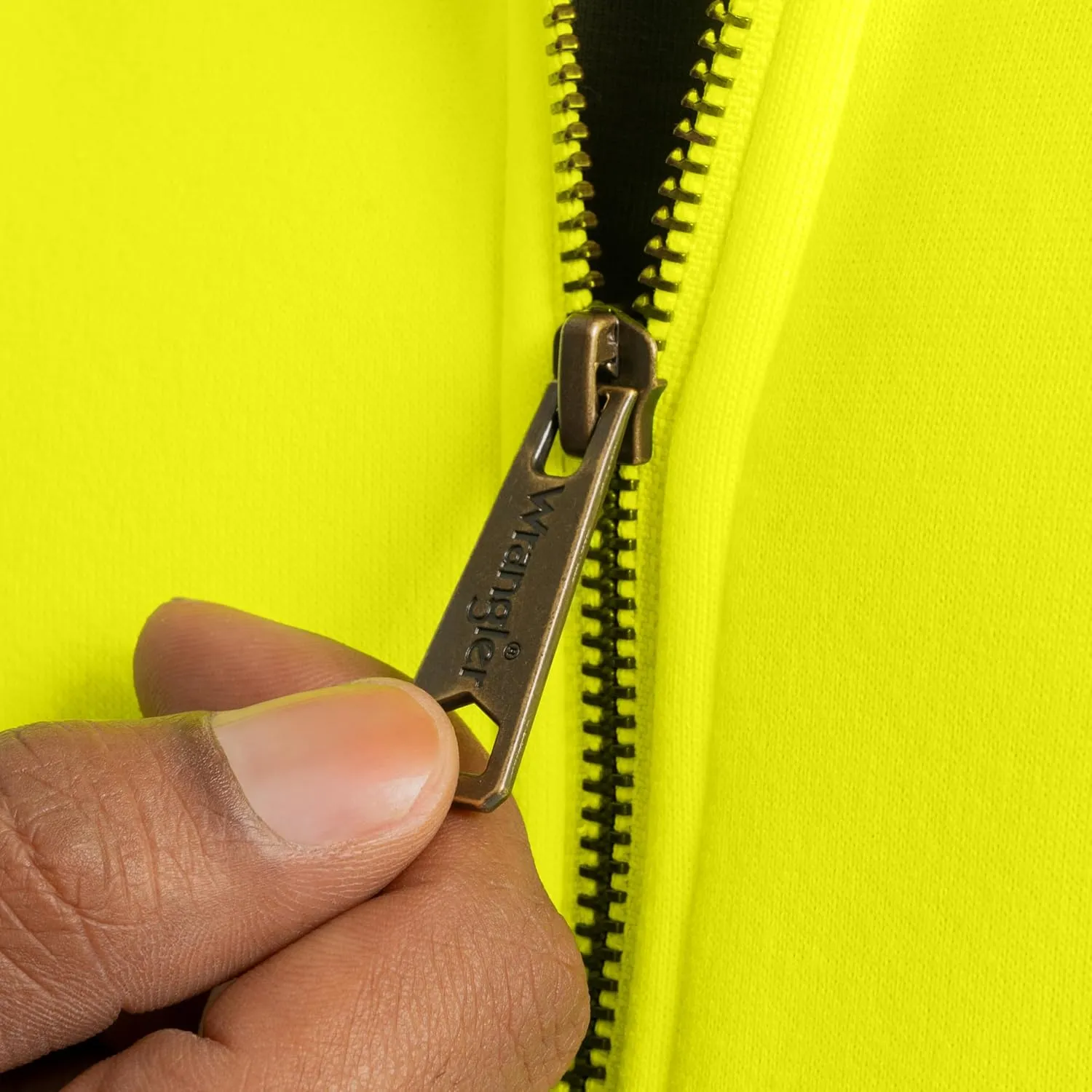 Wrangler Men's Durable Performance Fleece Hi-viz Full Zip Hoodie