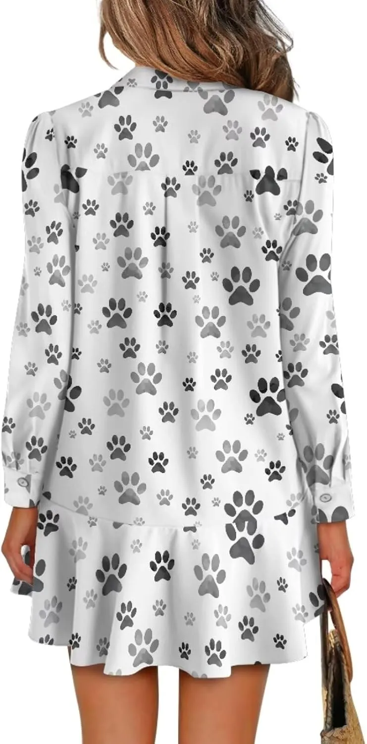 Yewattles Womens 2024 Fall Long Sleeve Pullover Tops V Neck Fit Soft Sweatshirt Dress Casual Mini Dresses for Sport Work