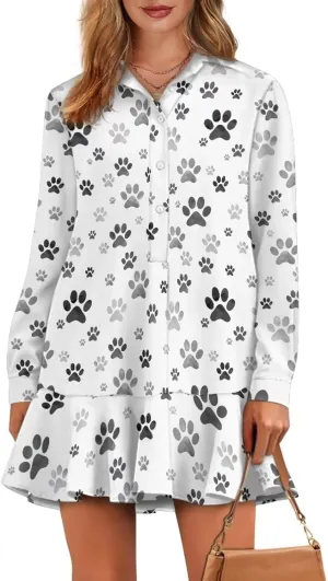Yewattles Womens 2024 Fall Long Sleeve Pullover Tops V Neck Fit Soft Sweatshirt Dress Casual Mini Dresses for Sport Work