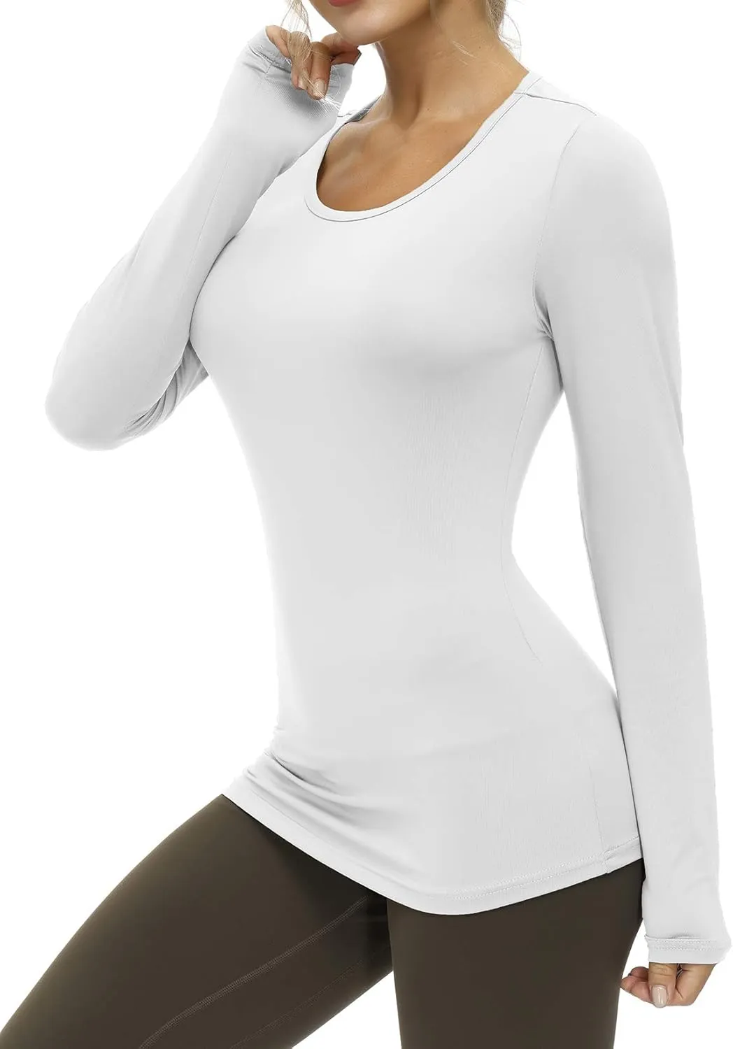 Yige Women's Long Sleeves Running Athletic Shirt Moisture Wicking Tops Crewneck Tee