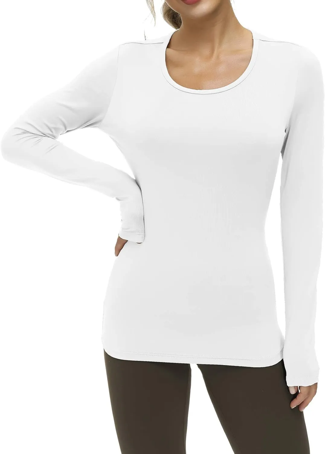Yige Women's Long Sleeves Running Athletic Shirt Moisture Wicking Tops Crewneck Tee