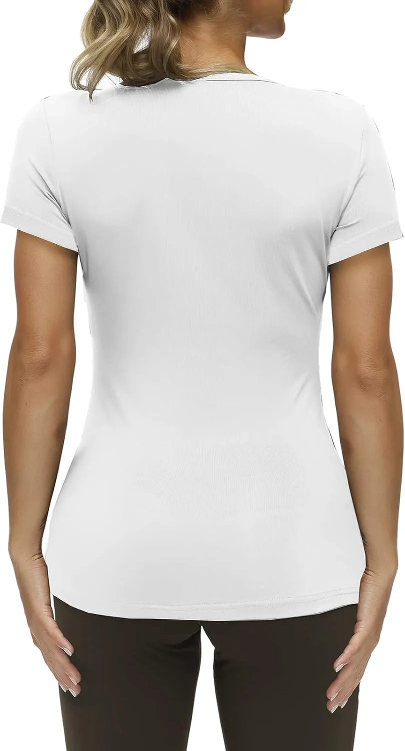 Yige Women's Short Sleeves Running Athletic Shirt Moisture Wicking Tops Crewneck Tee