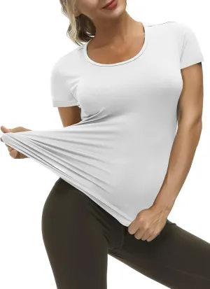 Yige Women's Short Sleeves Running Athletic Shirt Moisture Wicking Tops Crewneck Tee