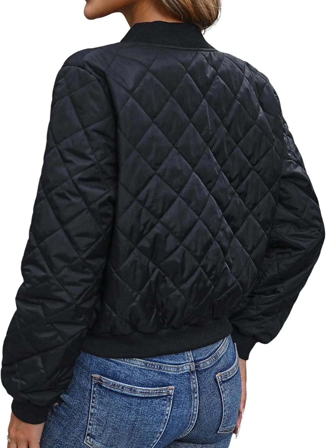 Ytfsrukp Lightweight Down Coat Long Sleeve Full Zipper Packable Short Puffer Jackets Quilted Lightweight Winter Warm