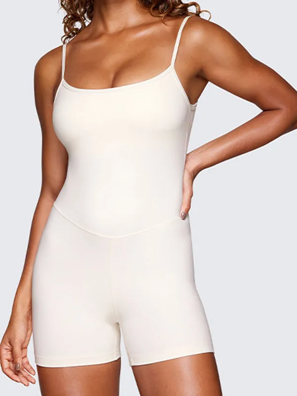 ZASUWA Female Backless U Collar Quick Dry Short Jumpsuit